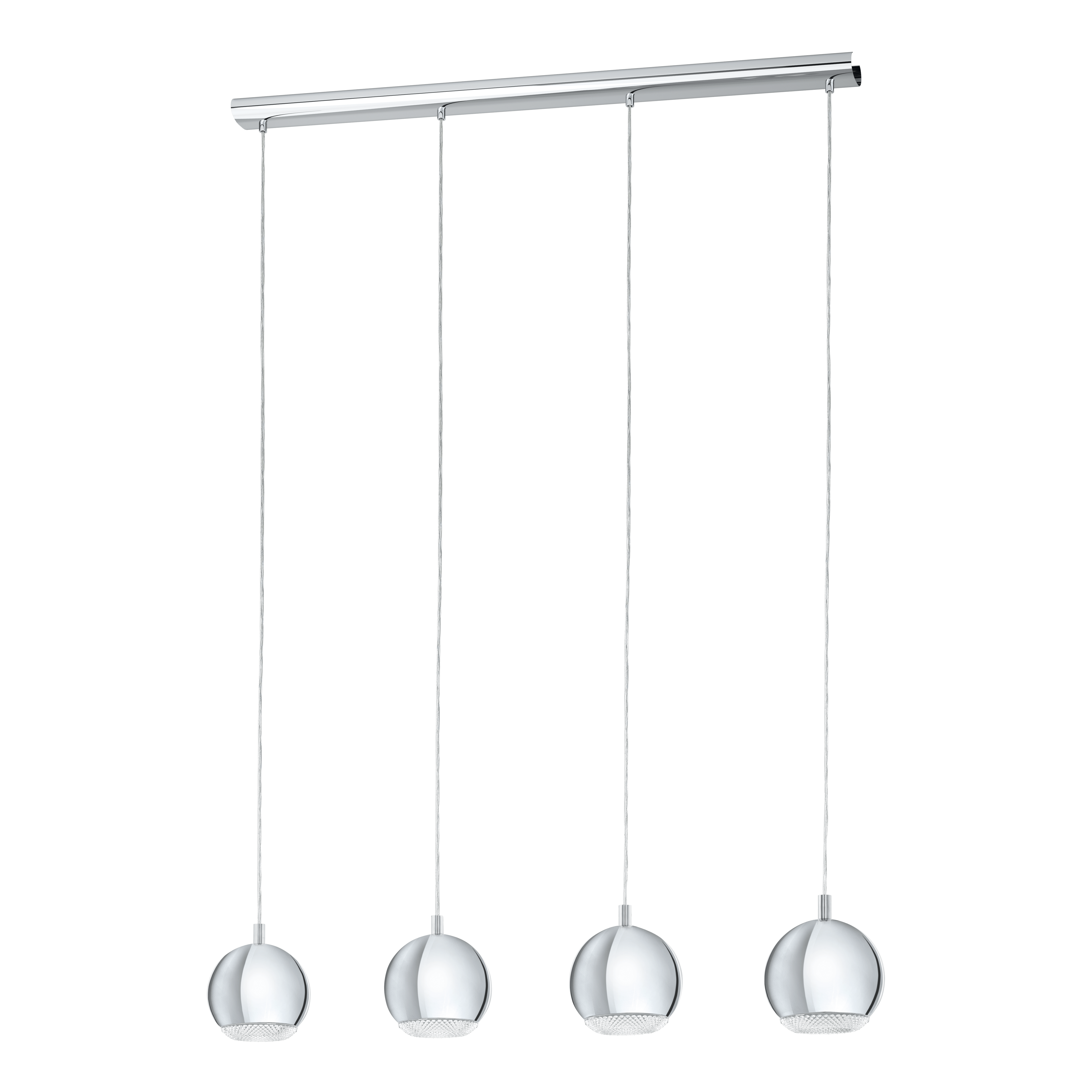 eglo conessa chrome crystal effect 4 light bar ceiling pendant living room image