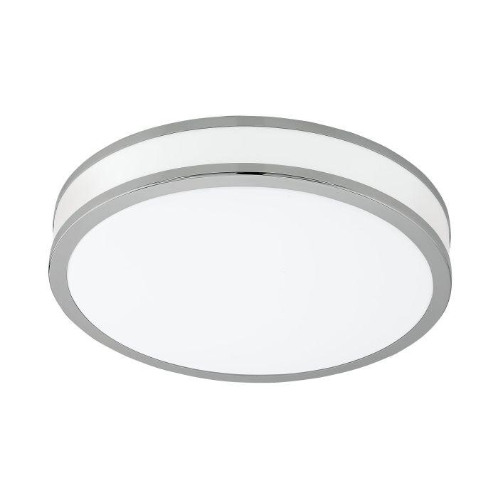 Eglo Palermo 2 Round Chrome LED Flush Ceiling Light - 28cm-WAREHOUSE-40-200326
