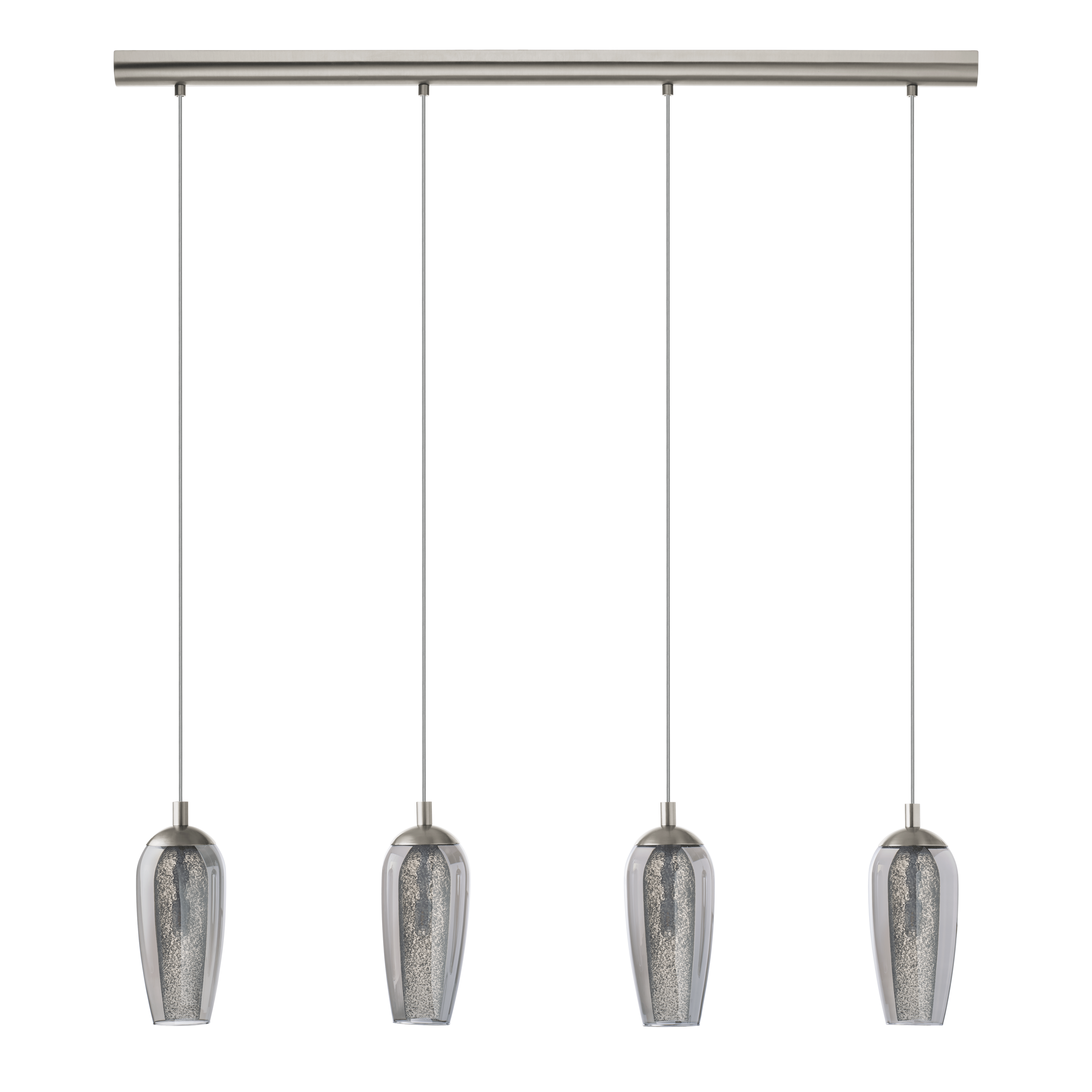 eglo farsala 4 light smoked black clear glass ceiling pendant living room image