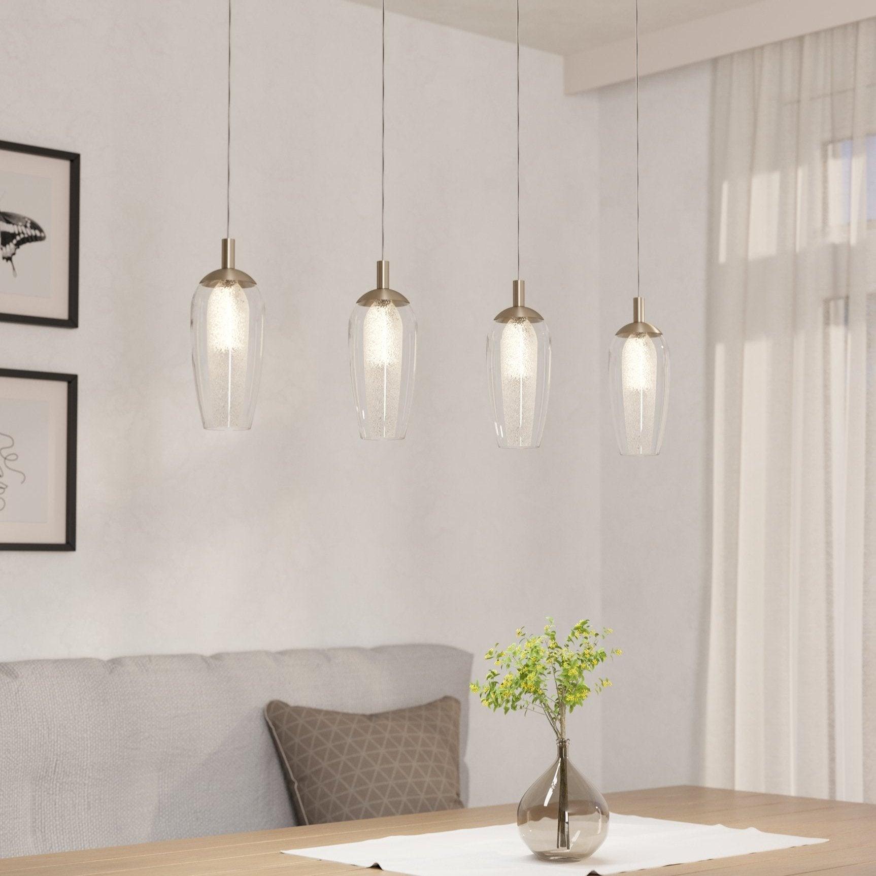 eglo farsala 4 light smoked black clear glass ceiling pendant