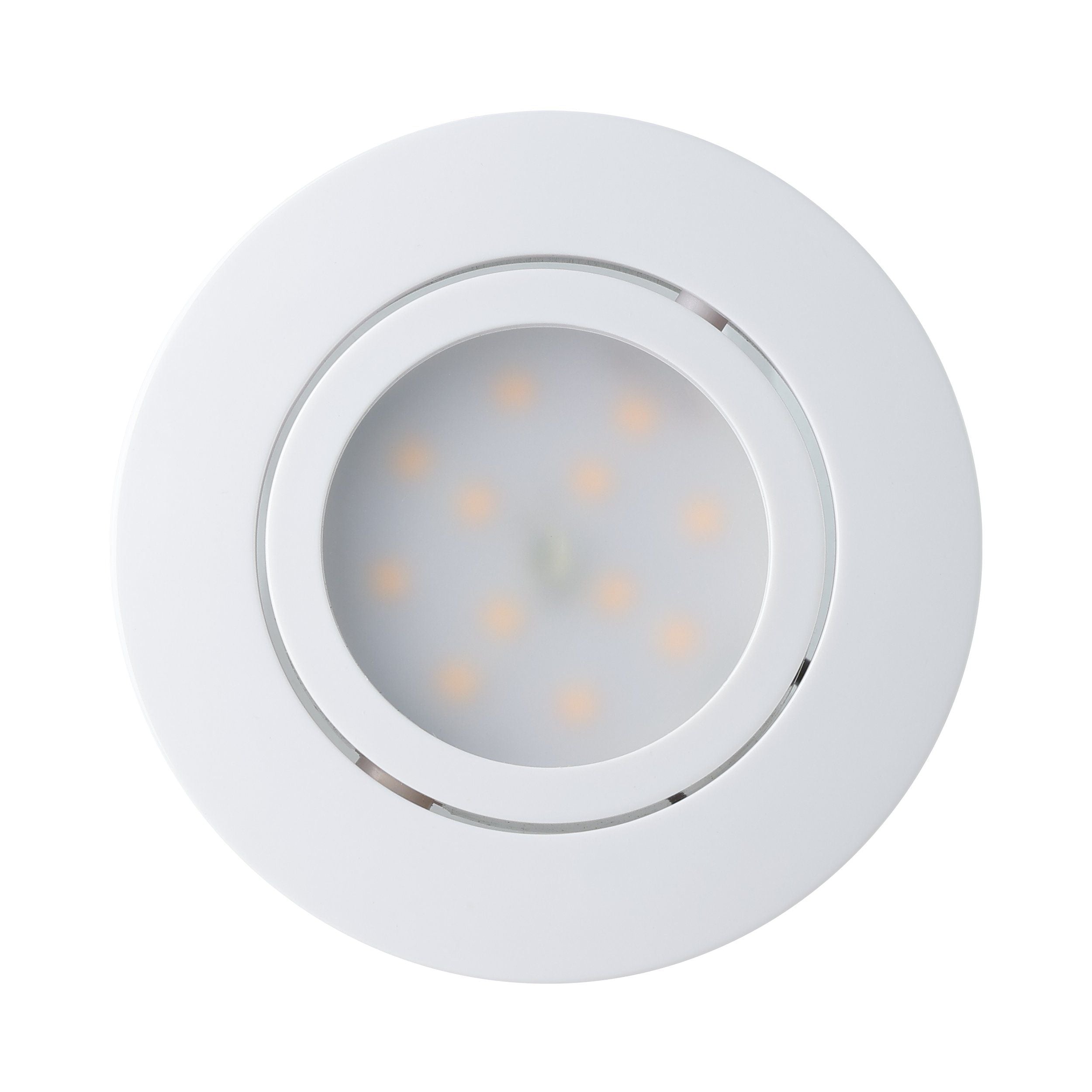 Eglo Pineda Set of 3 LED White 4.9W Recessed Downlights - 8.4cm — shade or glass detail