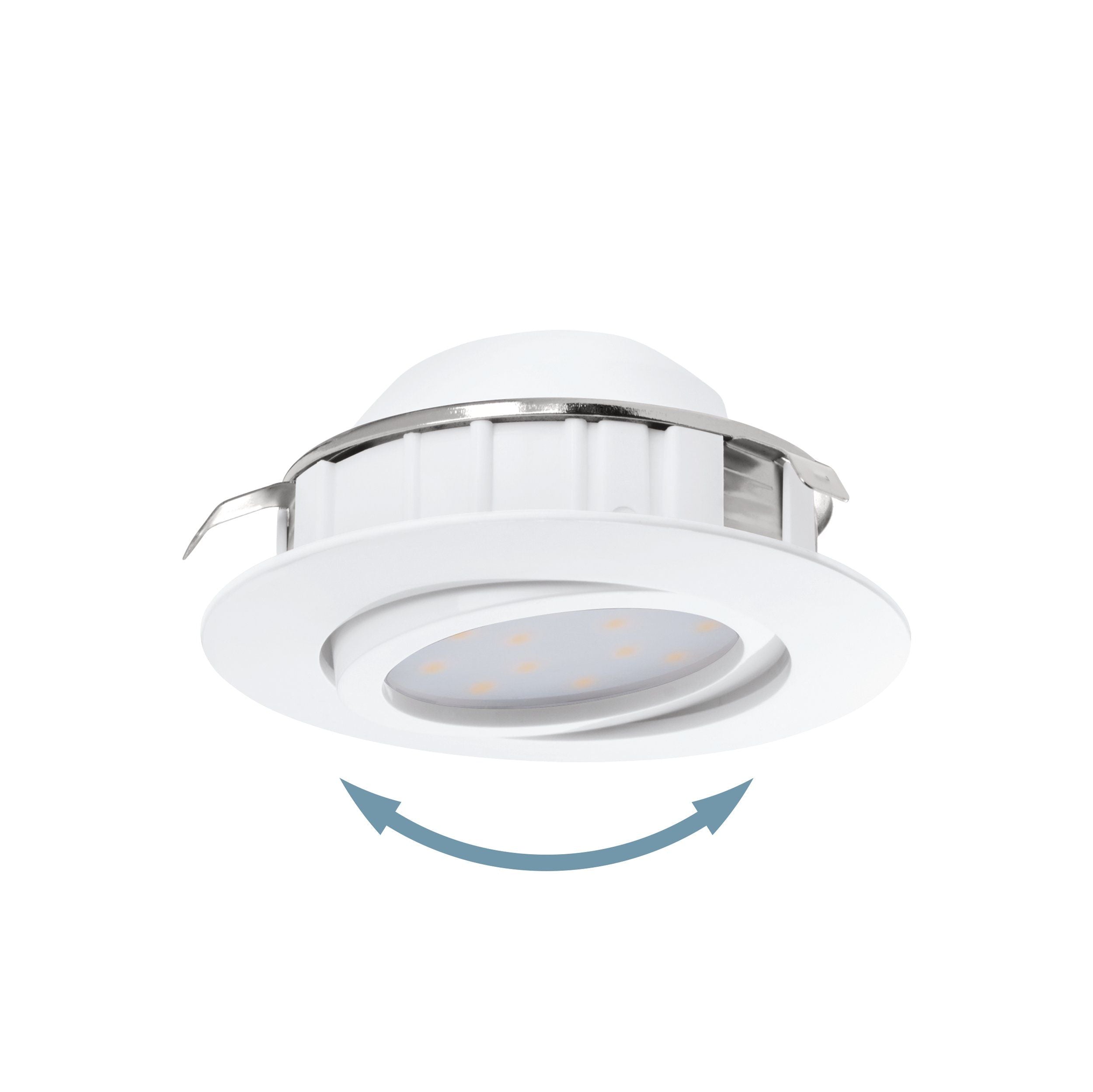 Eglo Pineda Set of 3 LED White 4.9W Recessed Downlights - 8.4cm — rear view