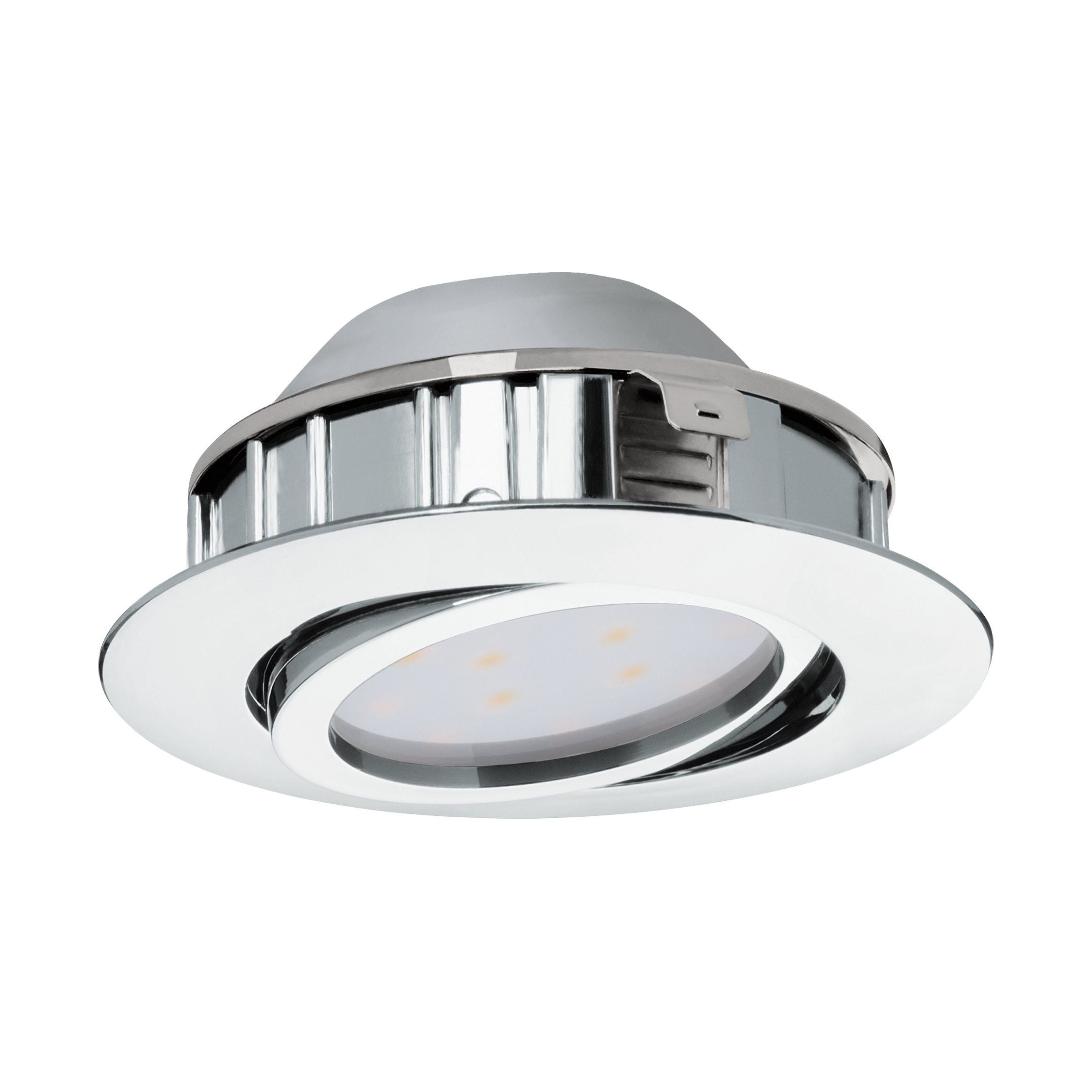 Eglo Pineda LED Chrome Recessed Downlight - 8.4cm — additional angle