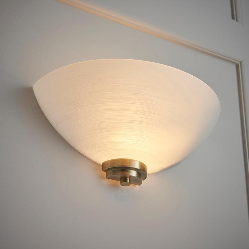 Endon Welles Antique Brass Hallway Wall Light-OPEN-BOX-50-04-09-26