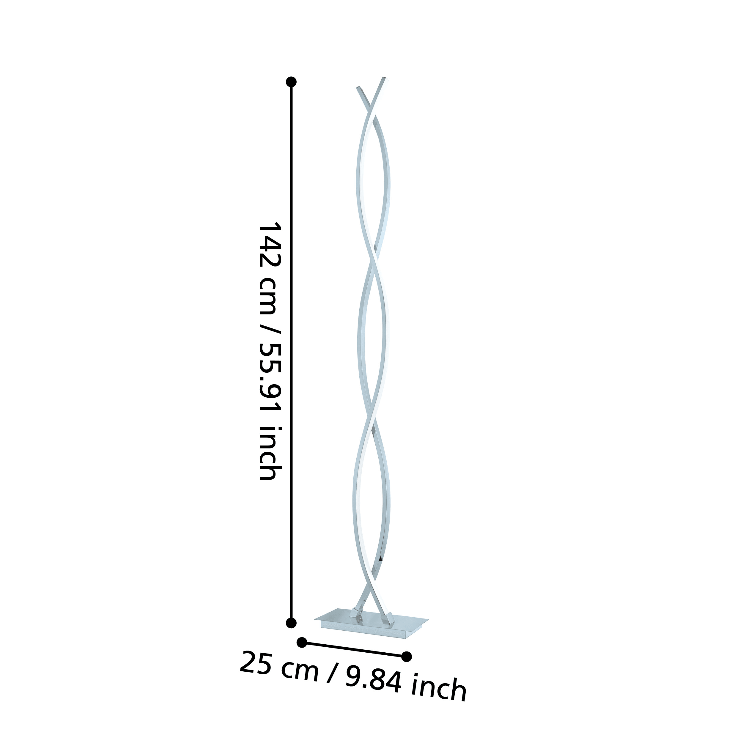 eglo lasana 2 chrome 2 light led modern floor lamp hallway lighting 