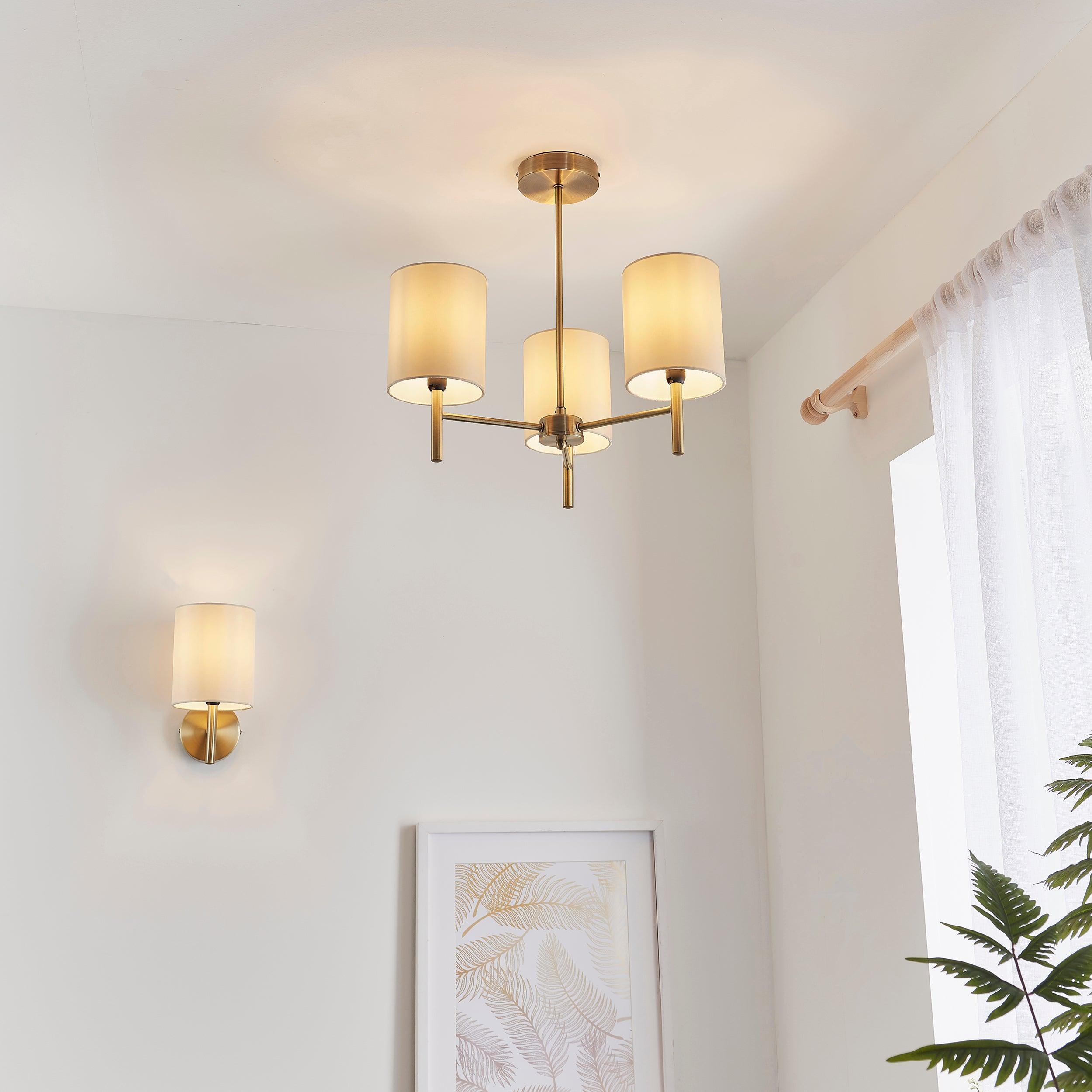 Endon Brio Antique Brass Finish Wall Light-WAREHOUSE-40-290626