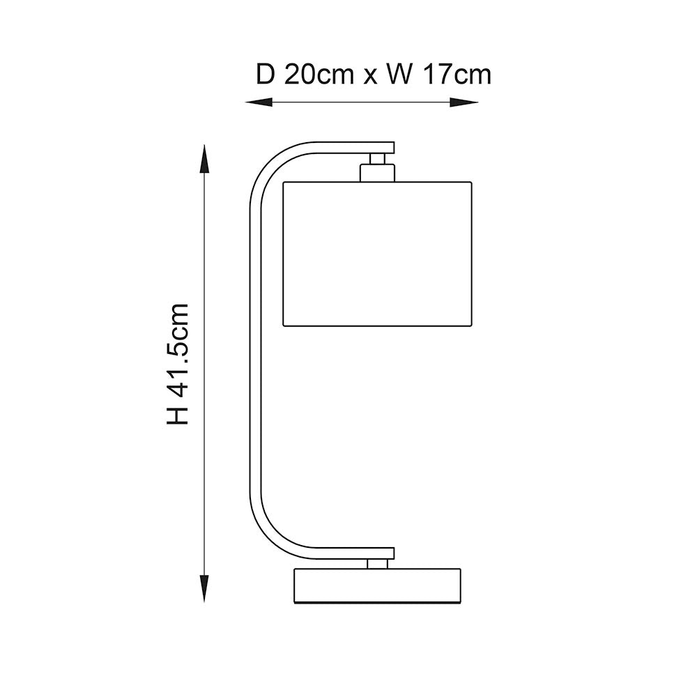 Canning Chrome Bedroom Lamp With White Shade — close-up detail