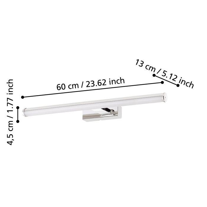 Eglo Vadumi IP44 Chrome LED Bathroom Wall light - 60cm