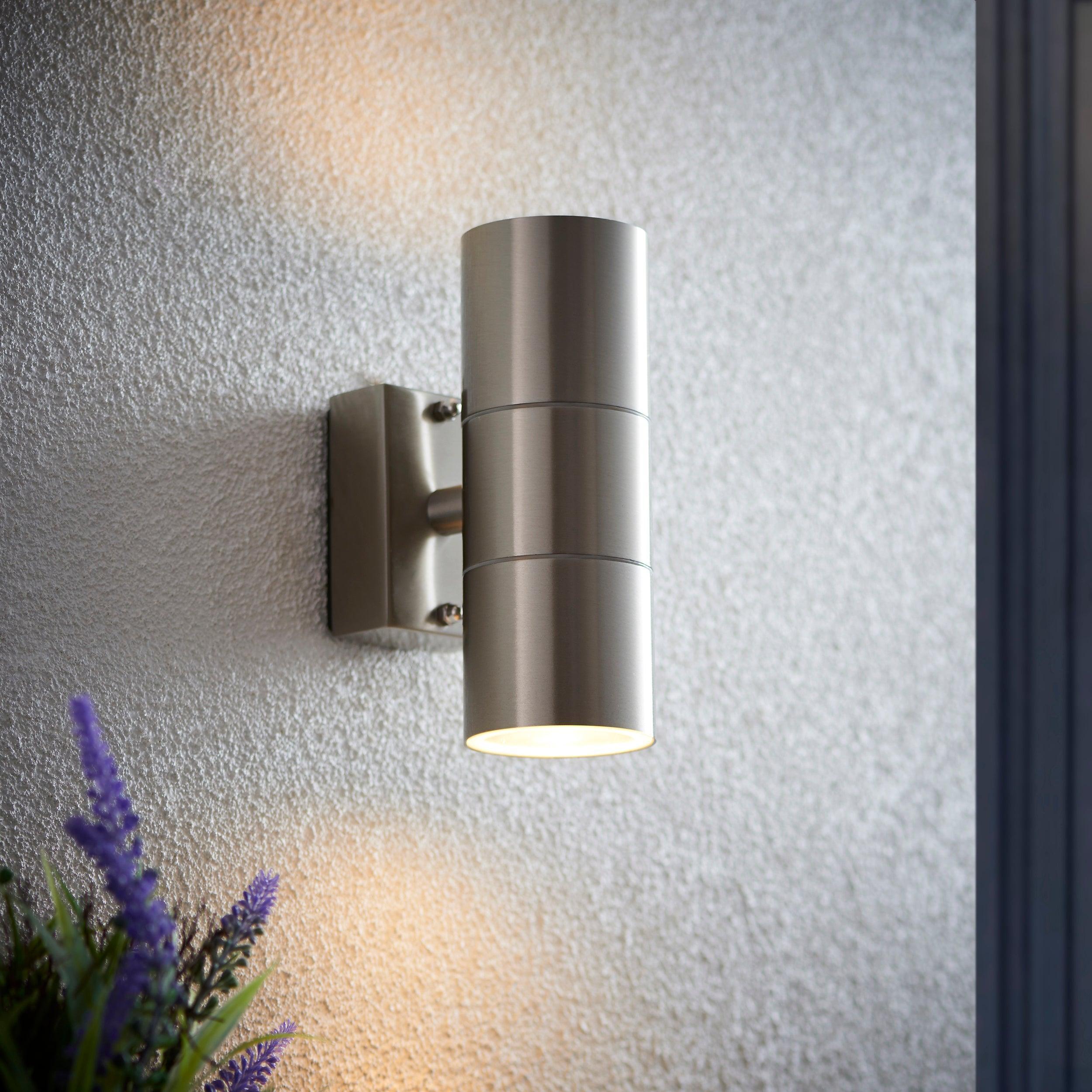Endon Canon Stainless Steel Outdoor Up & Down Wall Light-warehouse-40