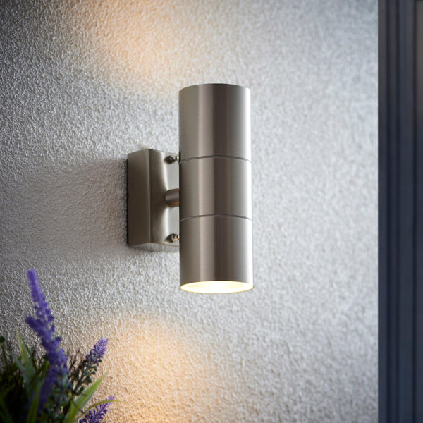 Endon Canon Stainless Steel Outdoor Up & Down Wall Light