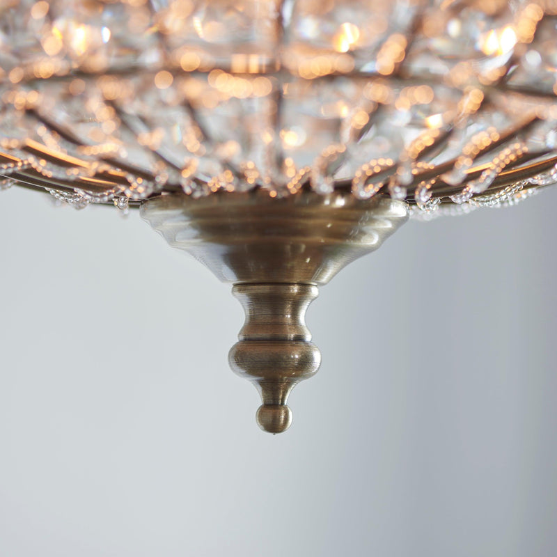 Tanaro Antique Brass & Clear Glass 1 Light Ceiling Pendant