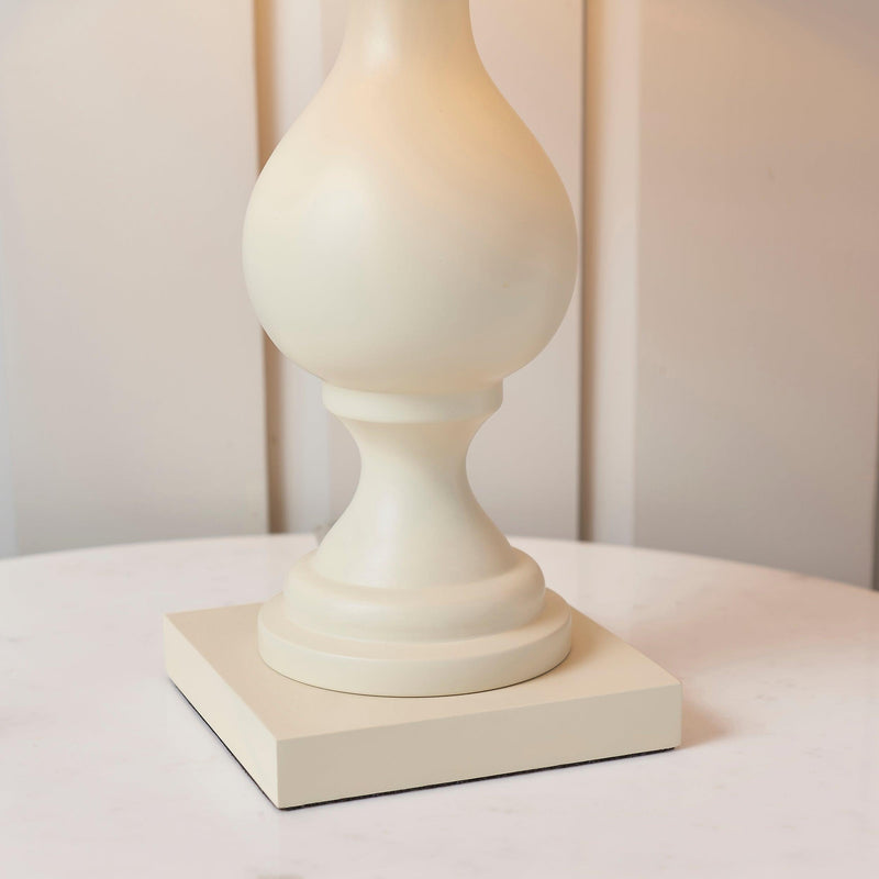 Marsham Ivory Painted Wood And Ivory Faux Linen Table Lamp