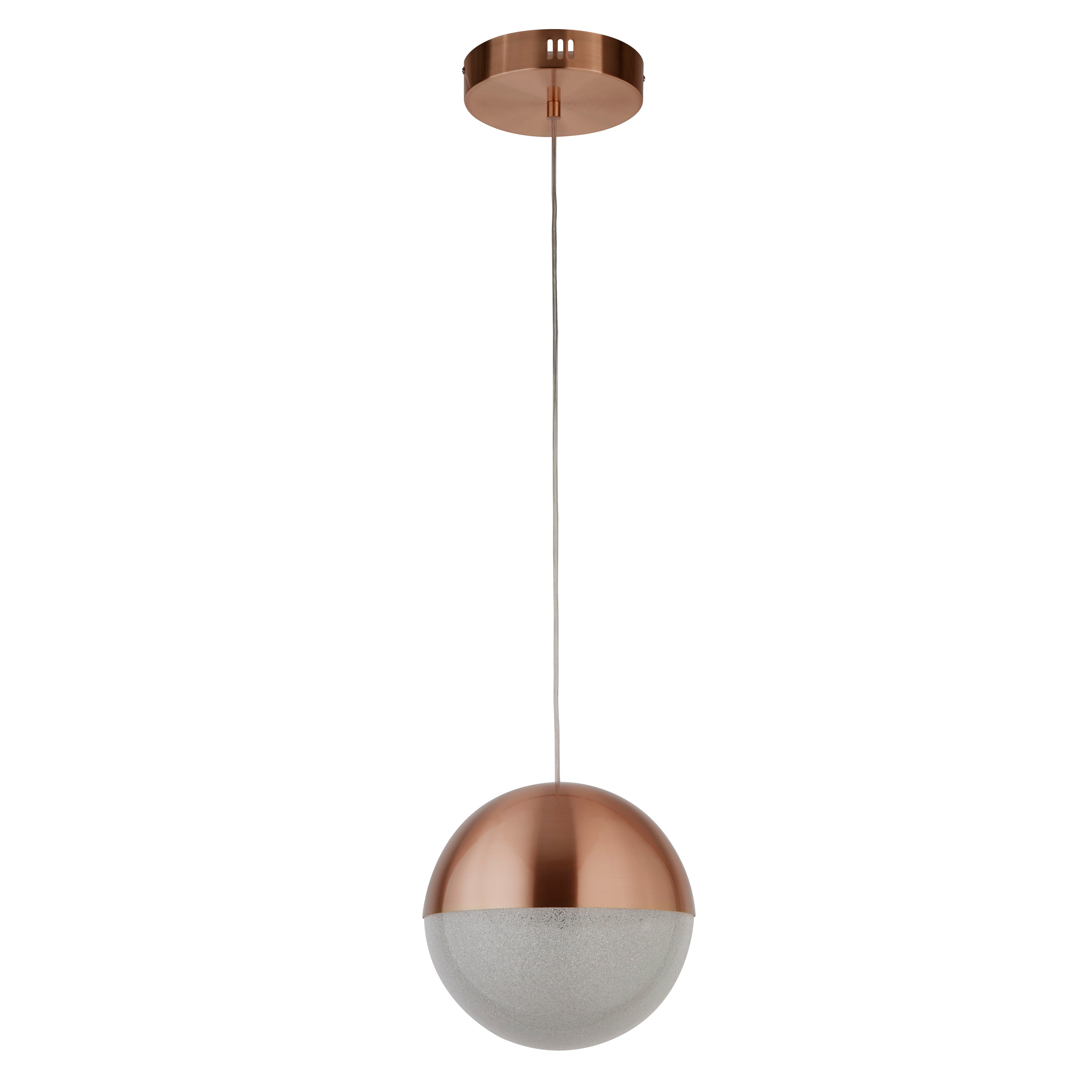 Searchlight Marbles LED Copper Pendant - Crushed Ice Shade