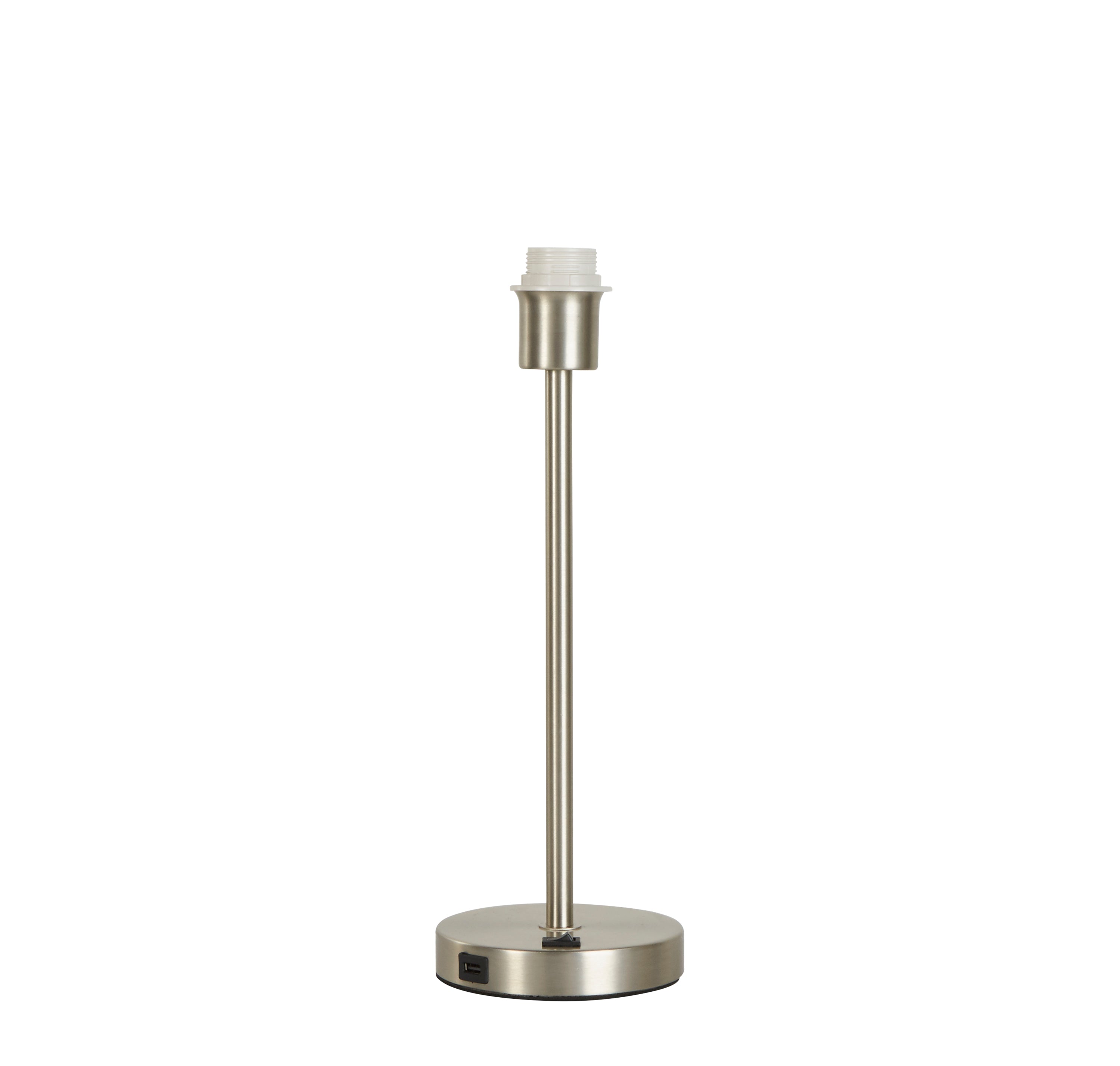 Base Only - Finn USB Table Lamp - Satin Nickel Metal