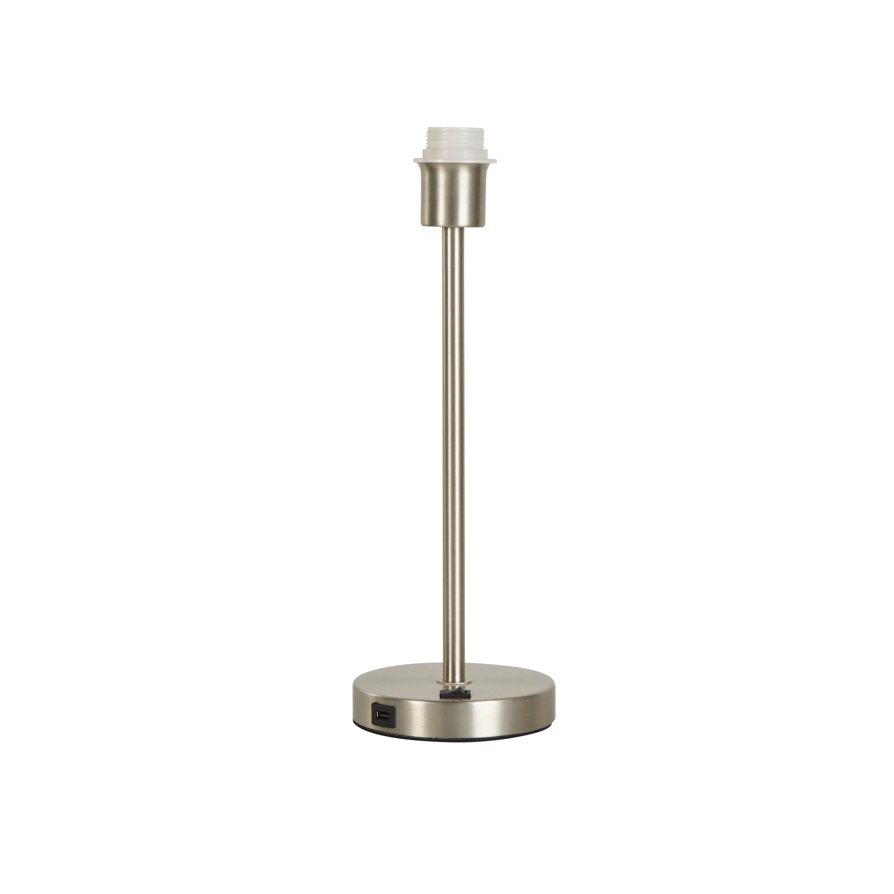 Base Only - Finn USB Table Lamp - Satin Nickel Metal