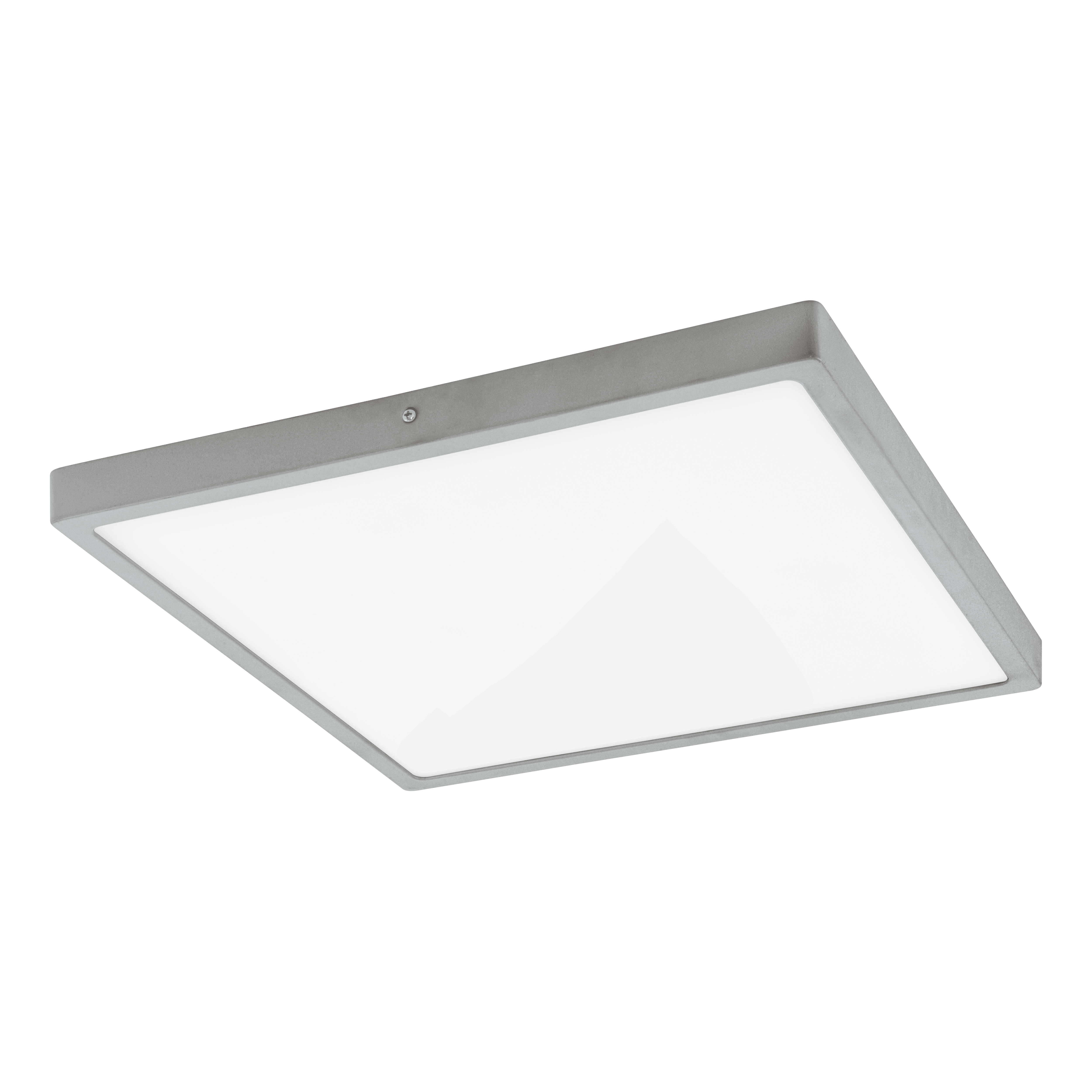 eglo fueva 1 led silver square flush ceiling light 30cm living room image