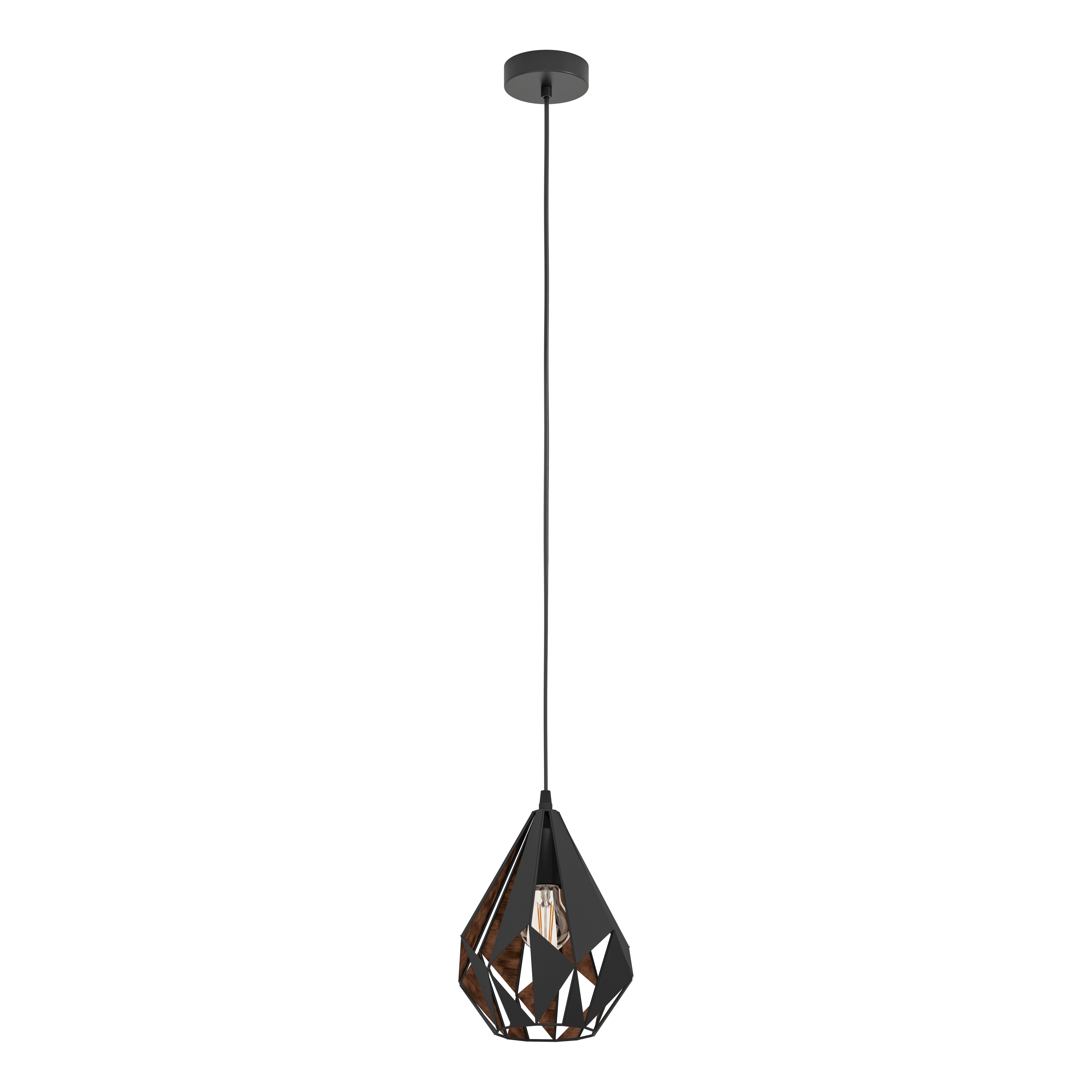 eglo carlton 1 black copper metal ceiling pendant living room image