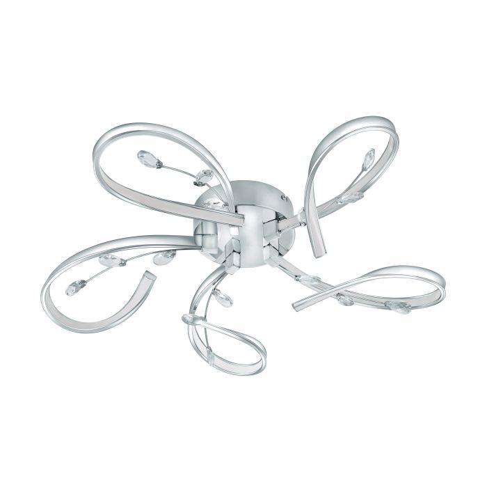 Eglo Vallemare Chrome 5 Arm LED Flush Ceiling Light