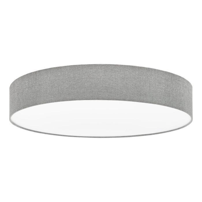 eglo pasteri grey flush fabric drum shade 76cm living room image