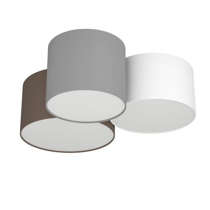 eglo pastore flush 3 shade ceiling light grey white brown living room image