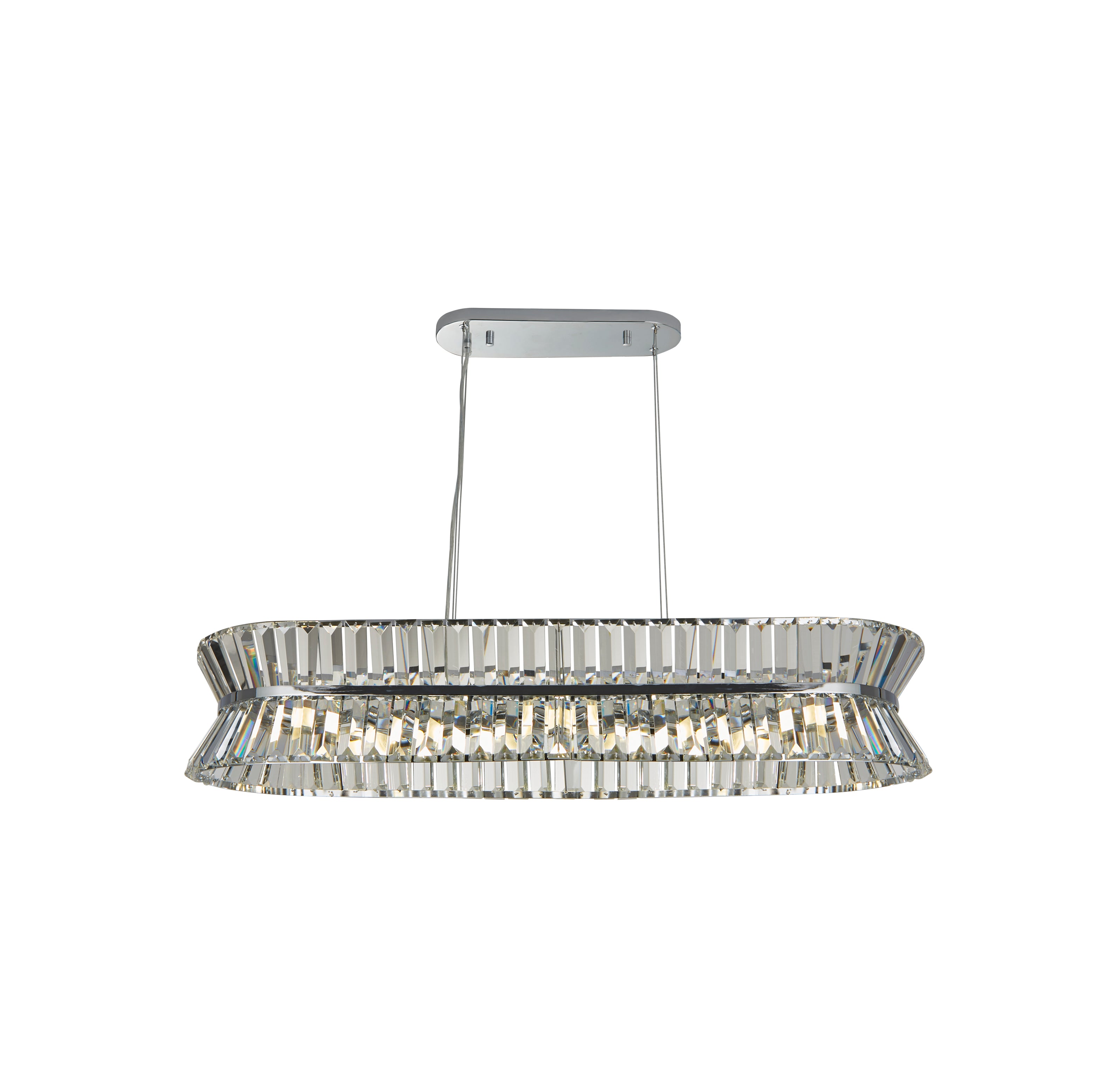 Searchlight Uptown 10 Light Oval Chrome & Crystal Pendant