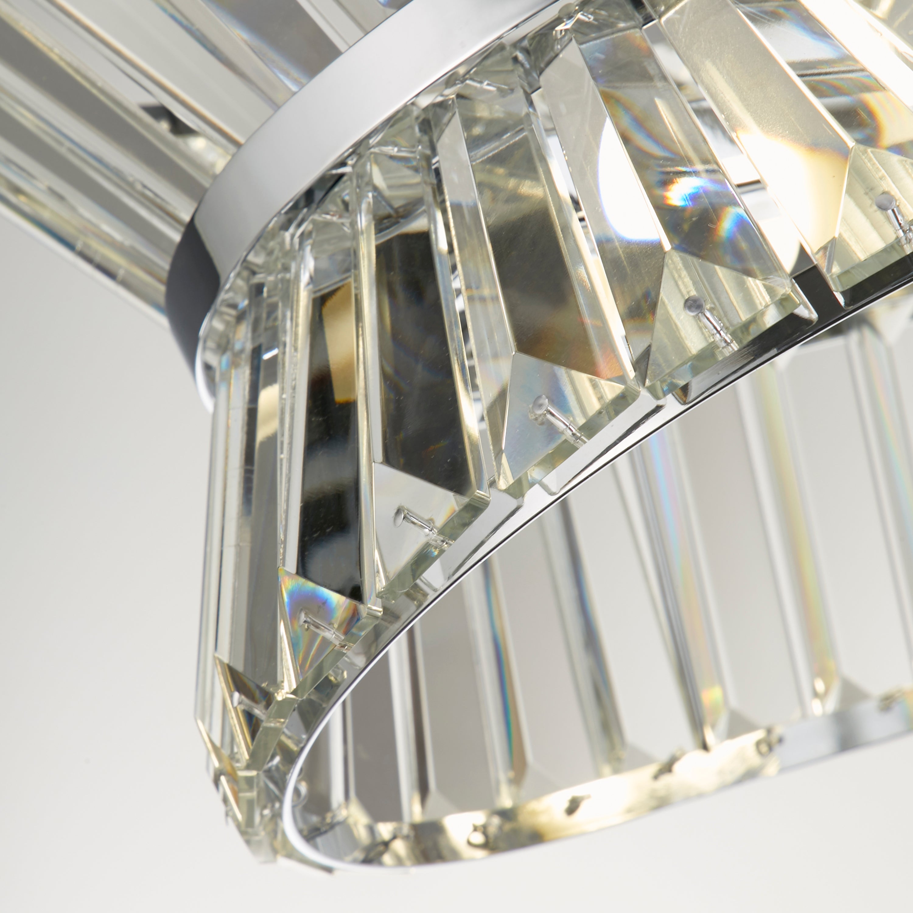 Searchlight Uptown 10 Light Oval Chrome & Crystal Pendant