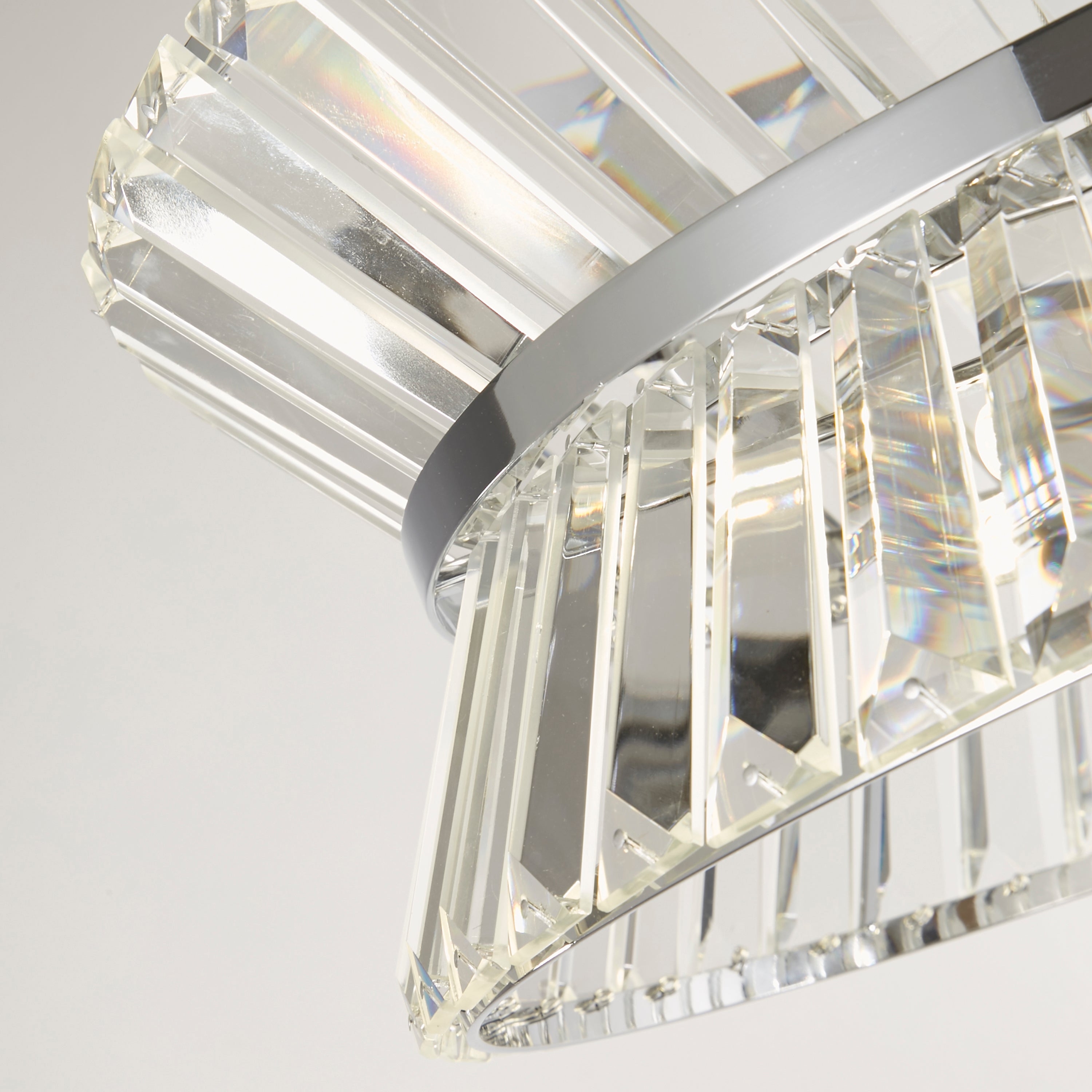 Searchlight Uptown 7 Light Pendant/Semi-Flush - Chrome & Crystal