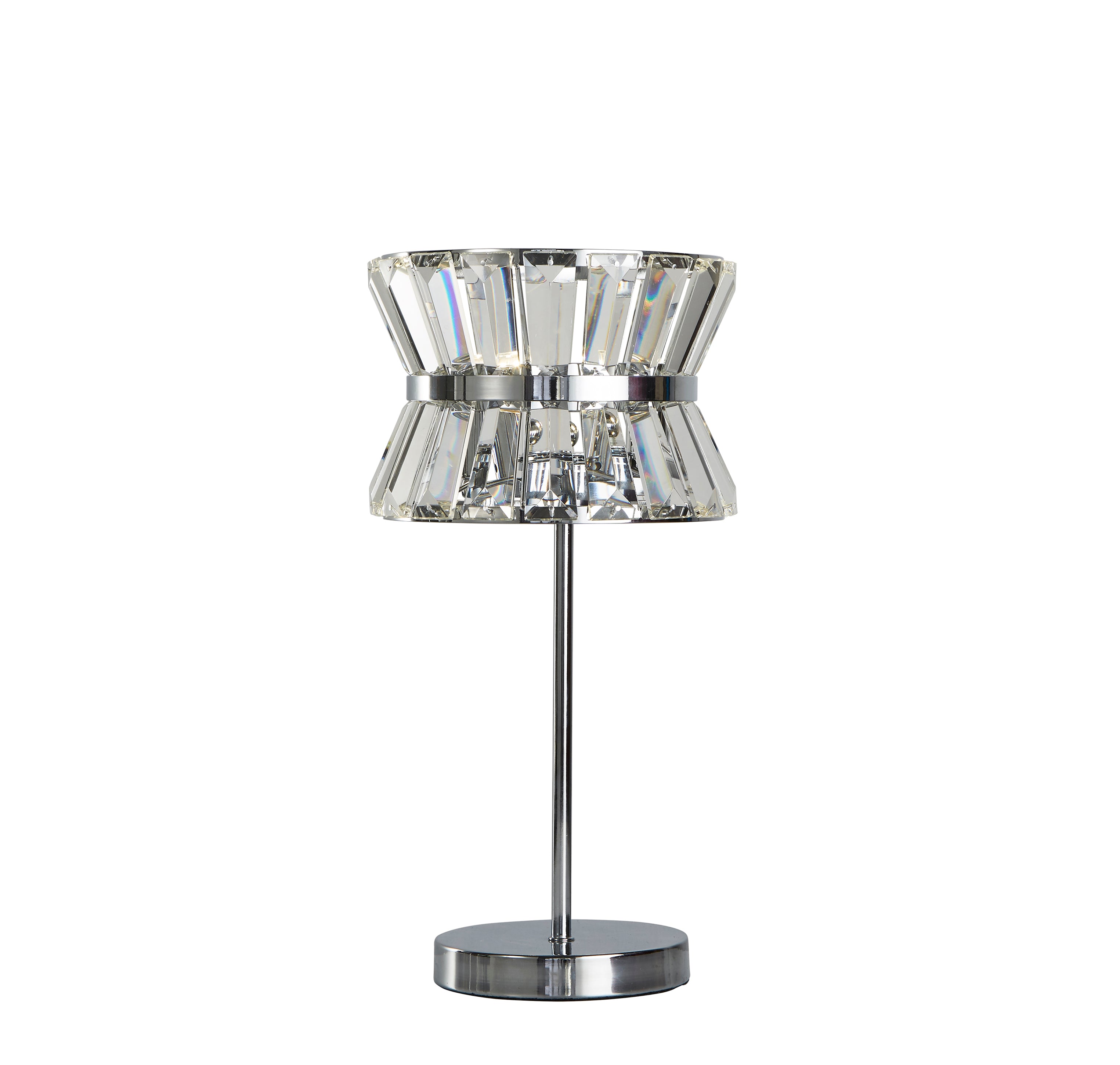 Searchlight Uptown 2 Light Chrome & Crystal Table Lamp