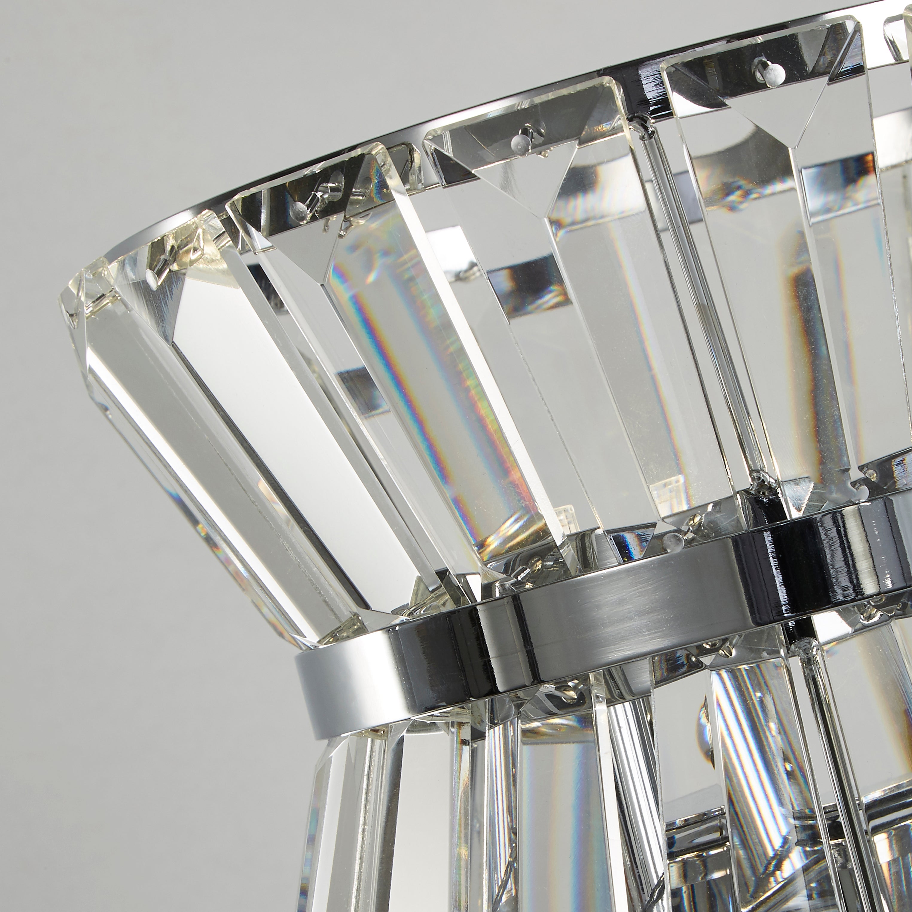 Searchlight Uptown 2 Light Chrome & Crystal Table Lamp