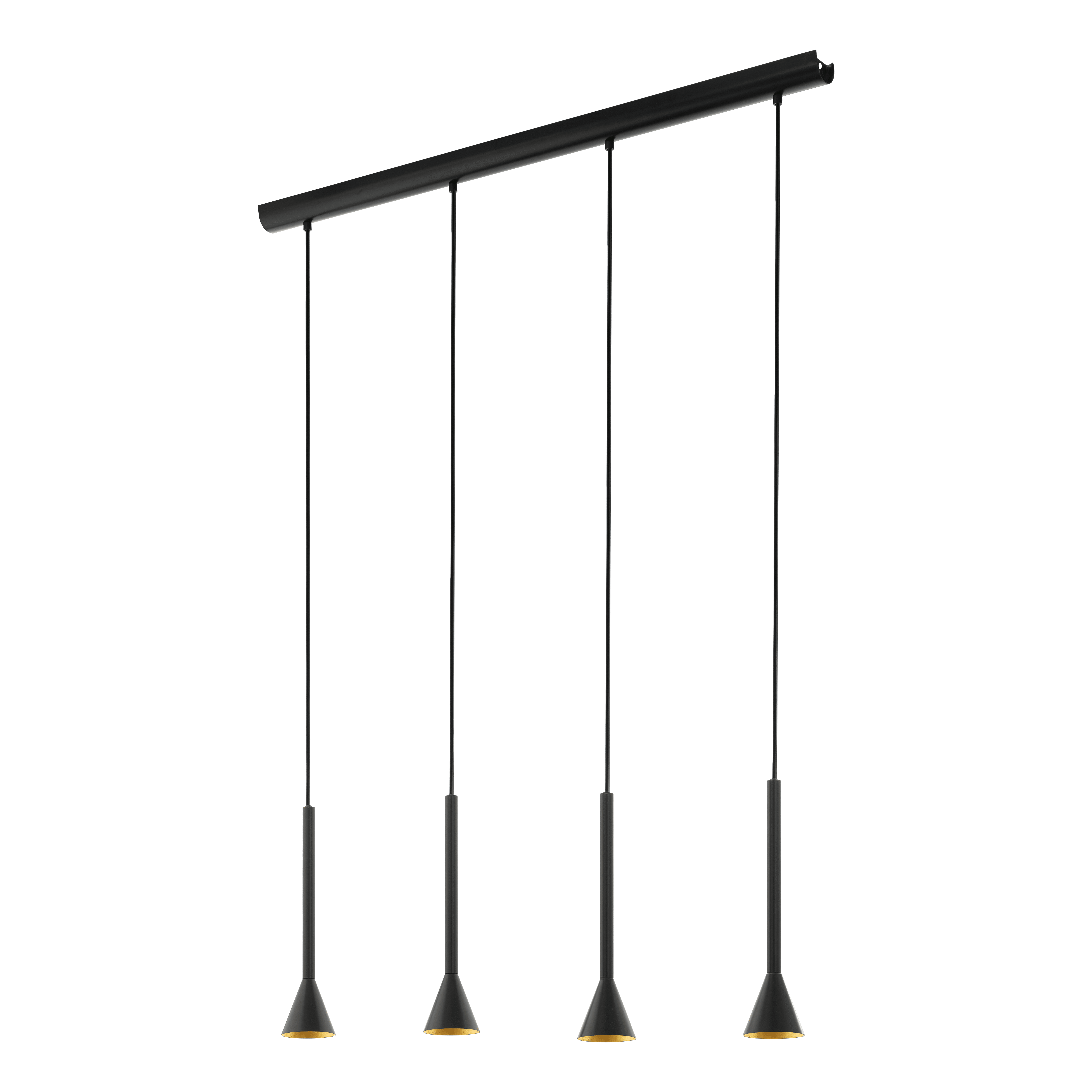 eglo cortaderas 4 light black gold ceiling pendant living room image