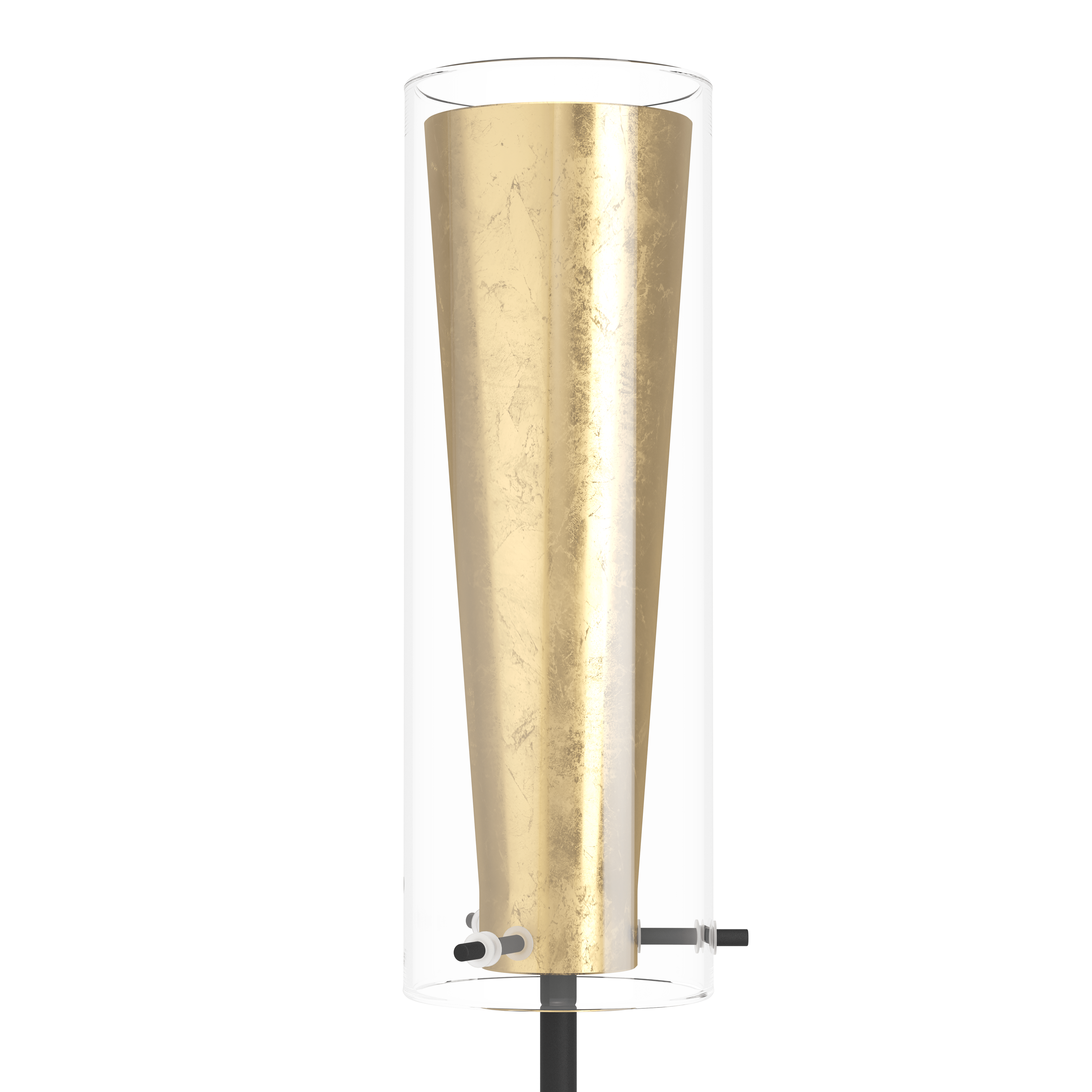 eglo pinto gold black gold floor lamp with glass shade living room close up