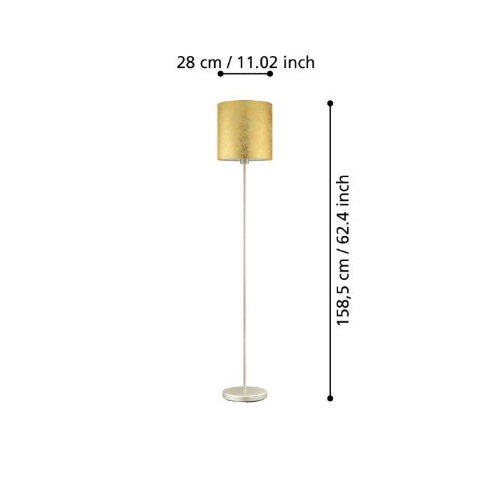 Eglo Viserbella Champagne Floor Lamp - Gold Leaf Style Shade