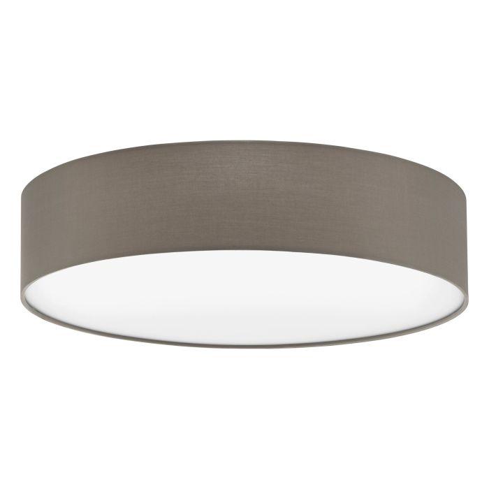 eglo pasteri flush taupe fabric drum shade 57cm living room image