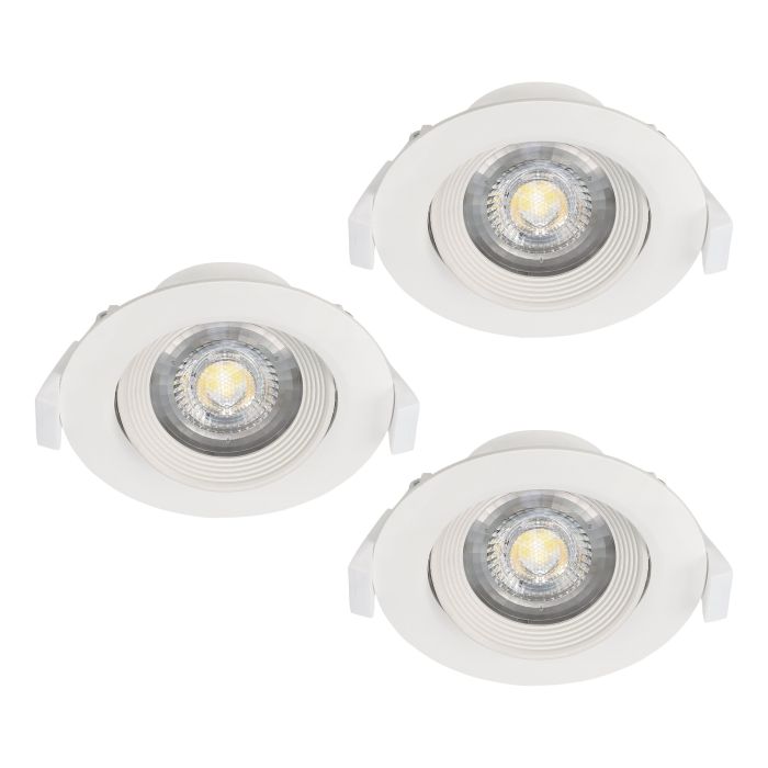 Eglo Sartiano Set of 3 White Plastic Recessed Downlights — rear view