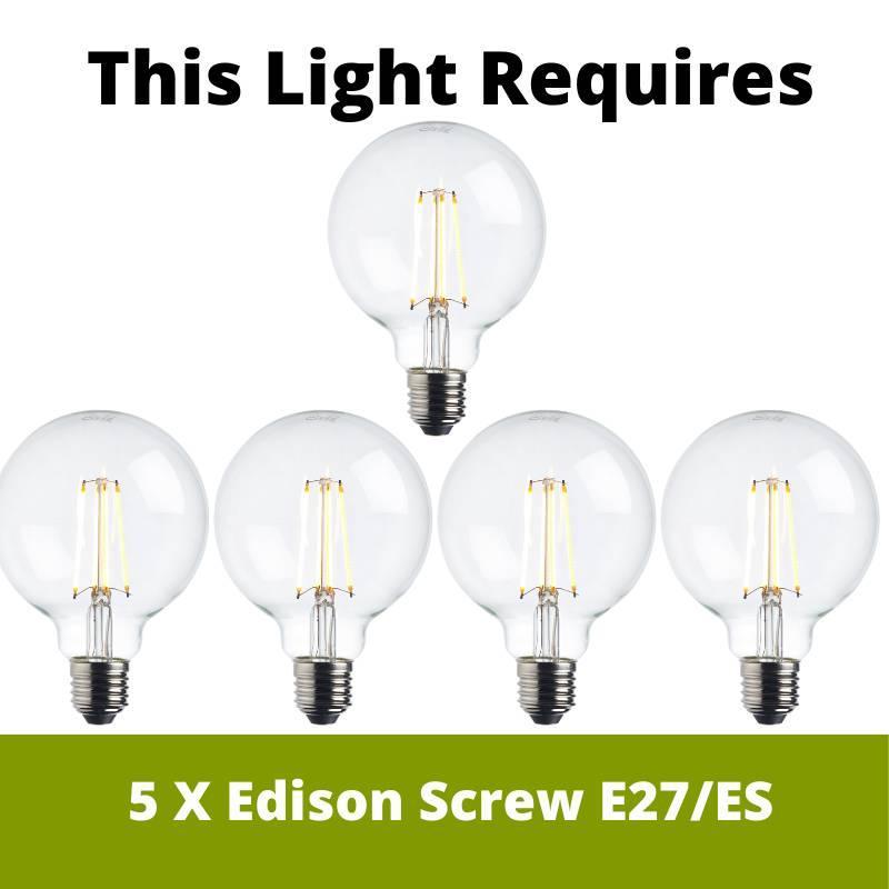 Searchlight Oblong 5 Brown Light Pendant