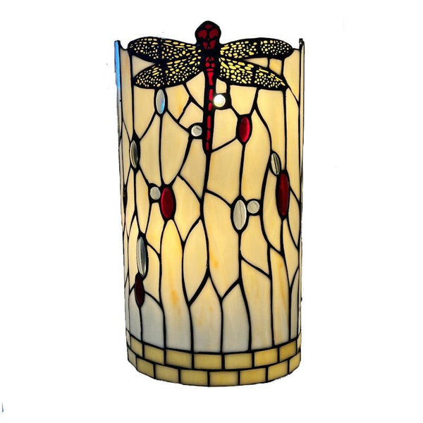 Beige Dragonfly Tiffany Wall Light