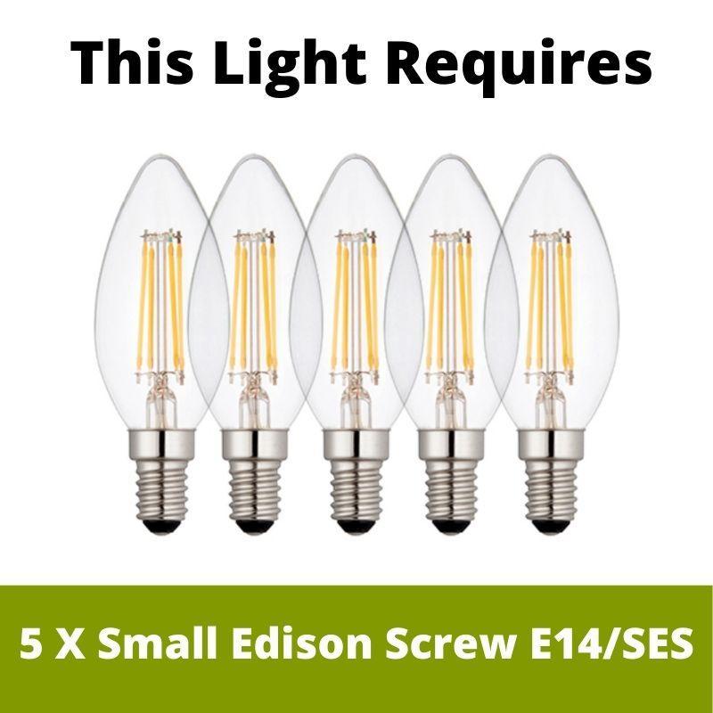 Elstead Minster Ivory & Gold 5 Light Chandelier-warehouse-clearance-140826