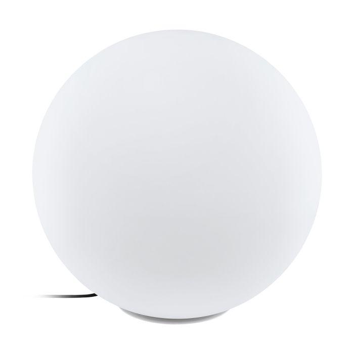 eglo monterolo ip65 outdoor 60cm plastic globe floor lamp living room close up