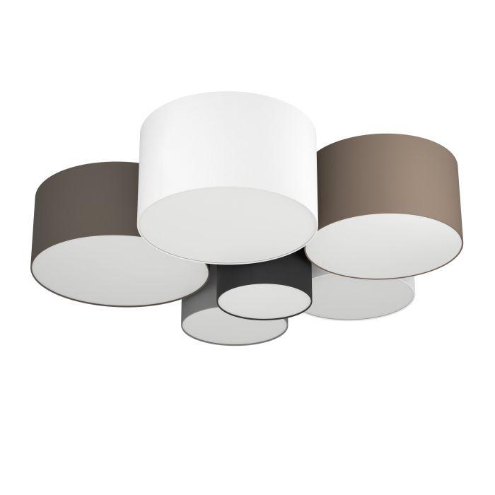 eglo pastore 6 fabric shade flush ceiling light living room image