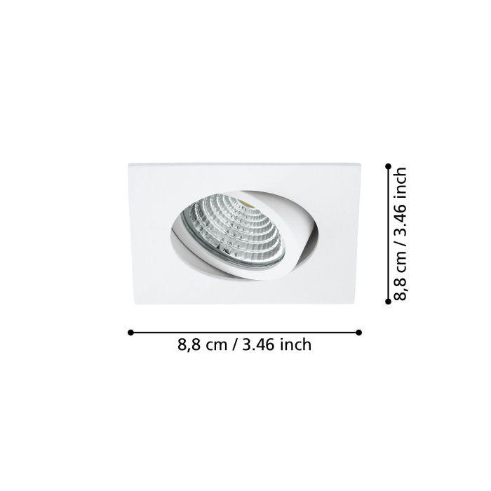 eglo saliceto led square white recessed downlight living room close up