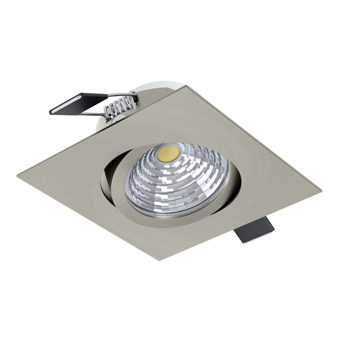 Eglo Saliceto LED Square Nickel Recessed Downlight — rear view