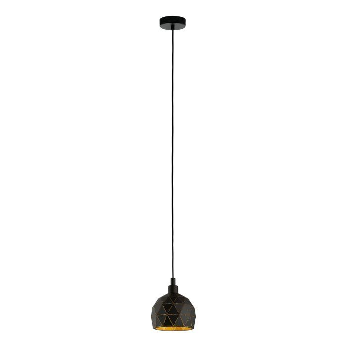 eglo roccaforte metal black gold geometric ceiling pendant