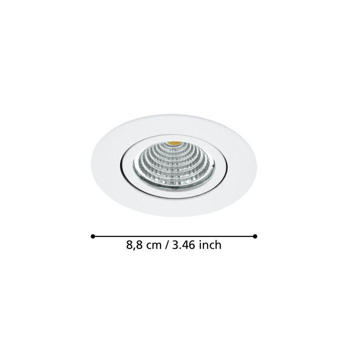 eglo saliceto led round recessed downlight warm white living room close up