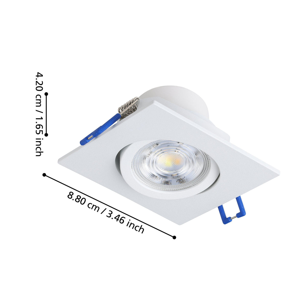Eglo Saliceto LED Square Recessed Downlight - Cool White — close-up detail
