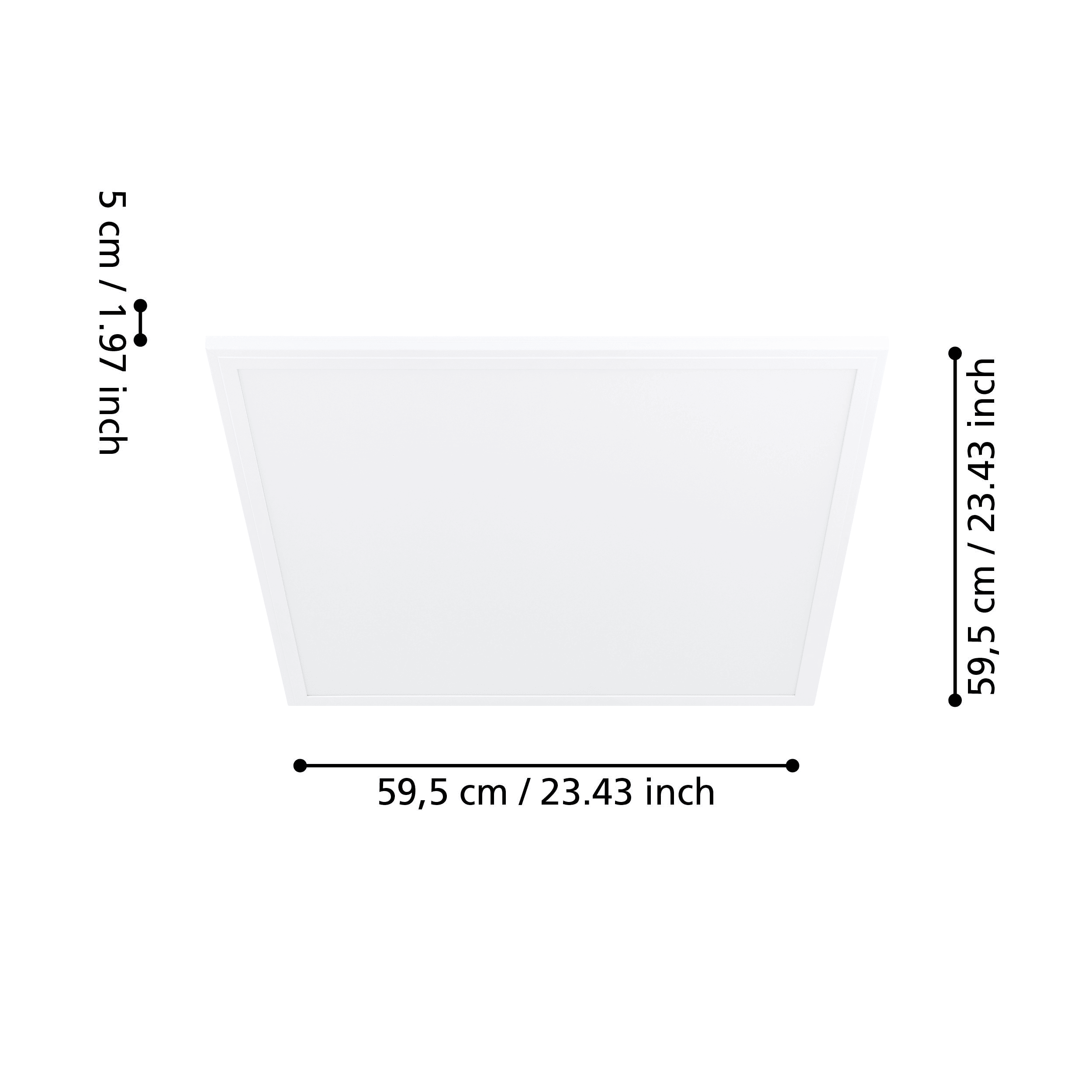 eglo salobrena m led square 59 5cm panel flush ceiling light living room close up