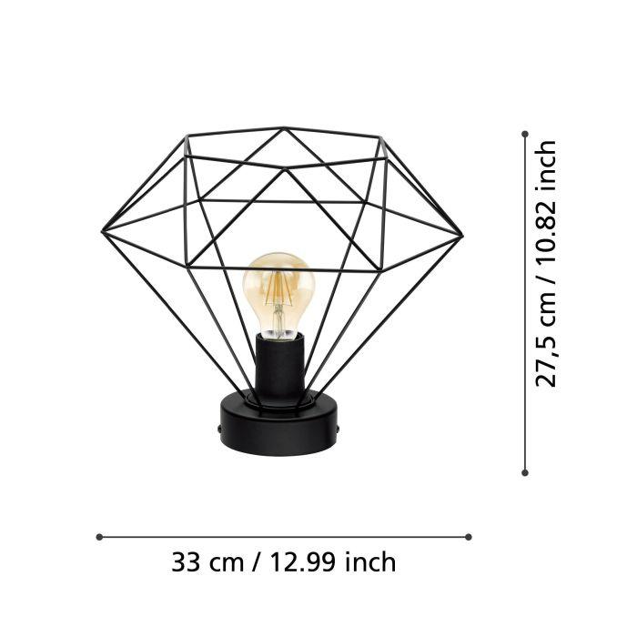 Eglo Tarbes Black Metal Cage Flush Ceiling Light