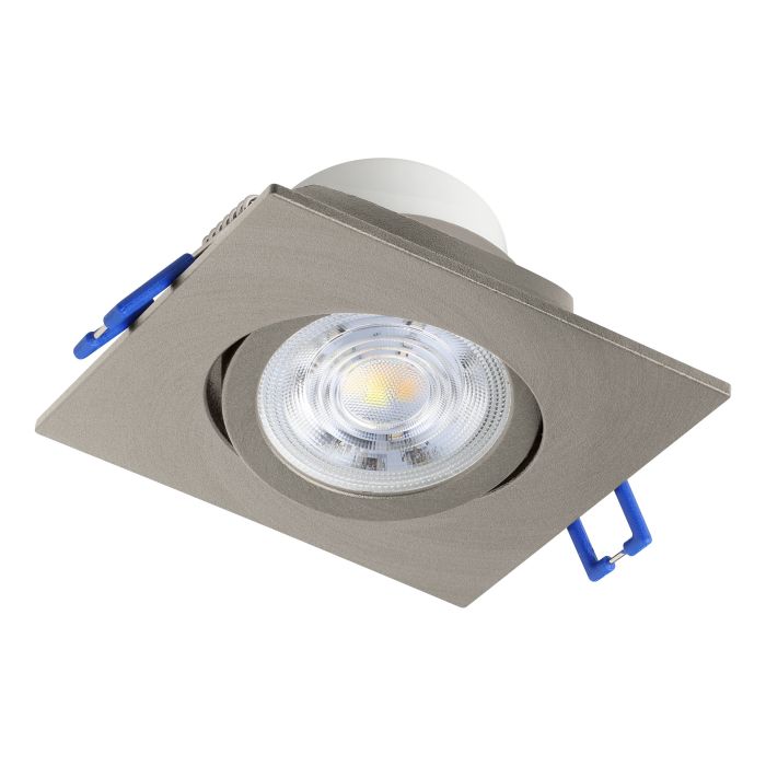 Eglo Saliceto LED Nickel Square Recessed Downlight — rear view
