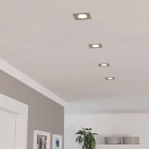 eglo saliceto square led nickel recessed downlight warm white living room image