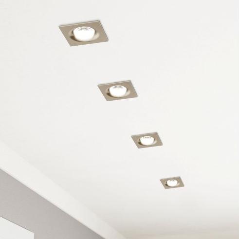 eglo saliceto square led nickel recessed downlight warm white kitchen lighting 