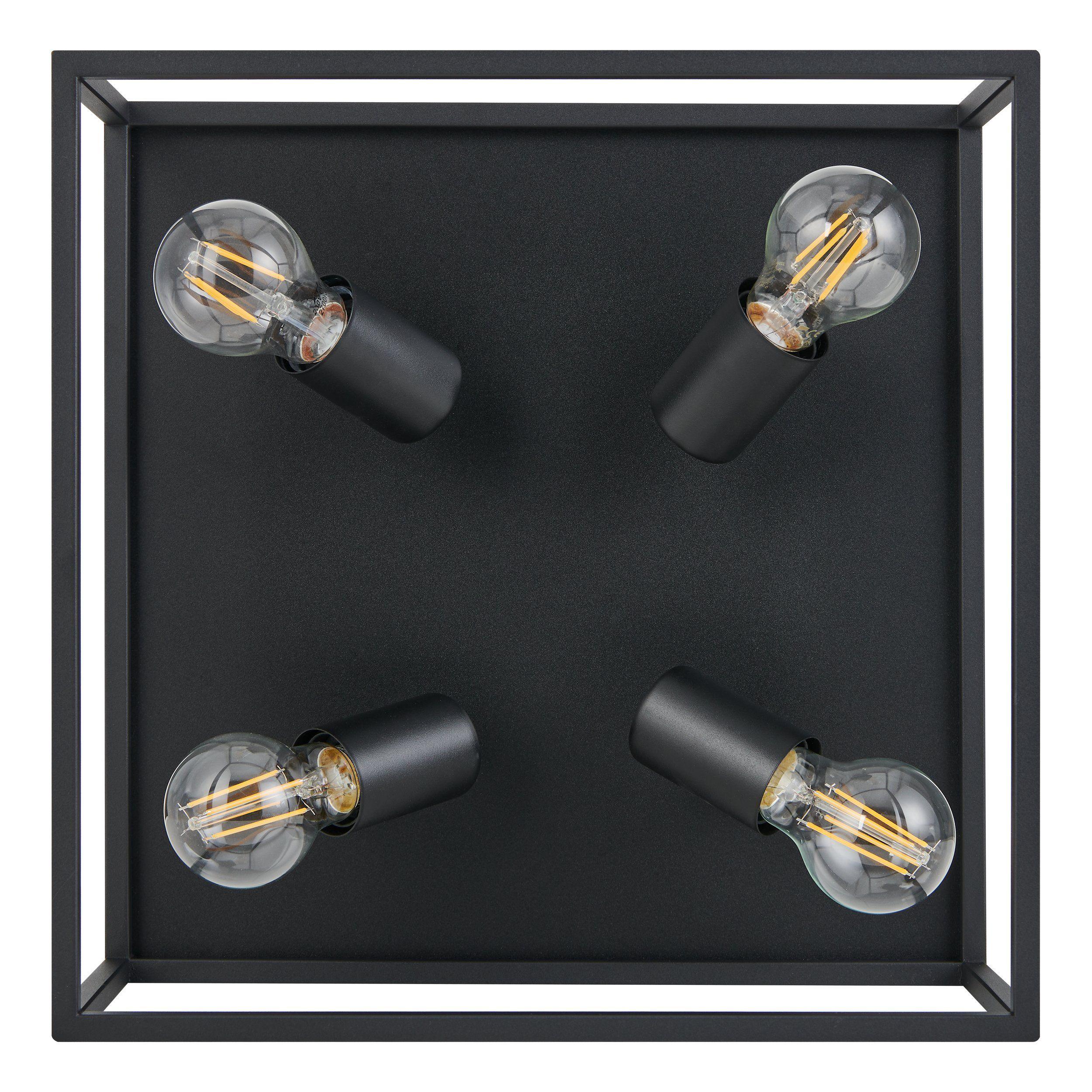 Eglo Silentina 4 Light Black Metal Frame Ceiling Flush